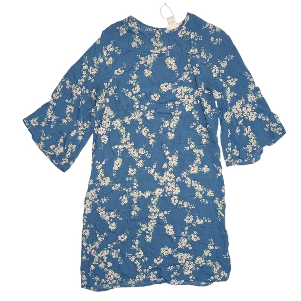 New H&M x GP & J Baker Collaboration Flare Bell Sleeve Floral Dress Women Size 6 - Picture 3 of 8